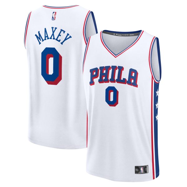 youth philadelphia 76ers tyrese maxey fanatics white fast break replica player jersey – association edition – Genuine NBA Hats & Jerseys for Fans
