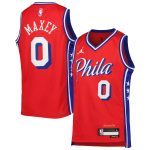 youth philadelphia 76ers tyrese maxey jordan brand red swingman jersey – statement edition – Genuine NBA Hats & Jerseys for Fans