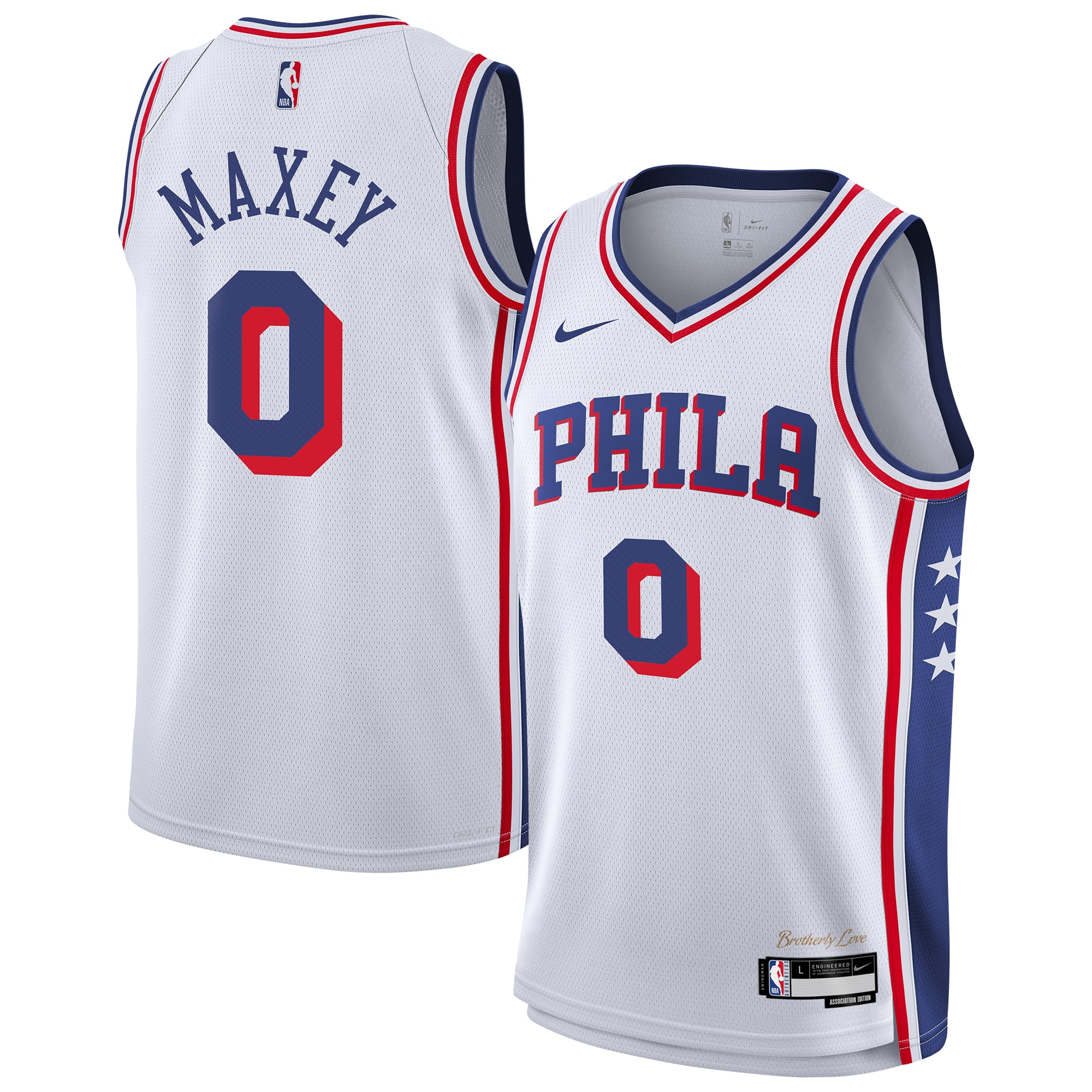 youth philadelphia 76ers tyrese maxey nike white association swingman jersey – Genuine NBA Hats & Jerseys for Fans