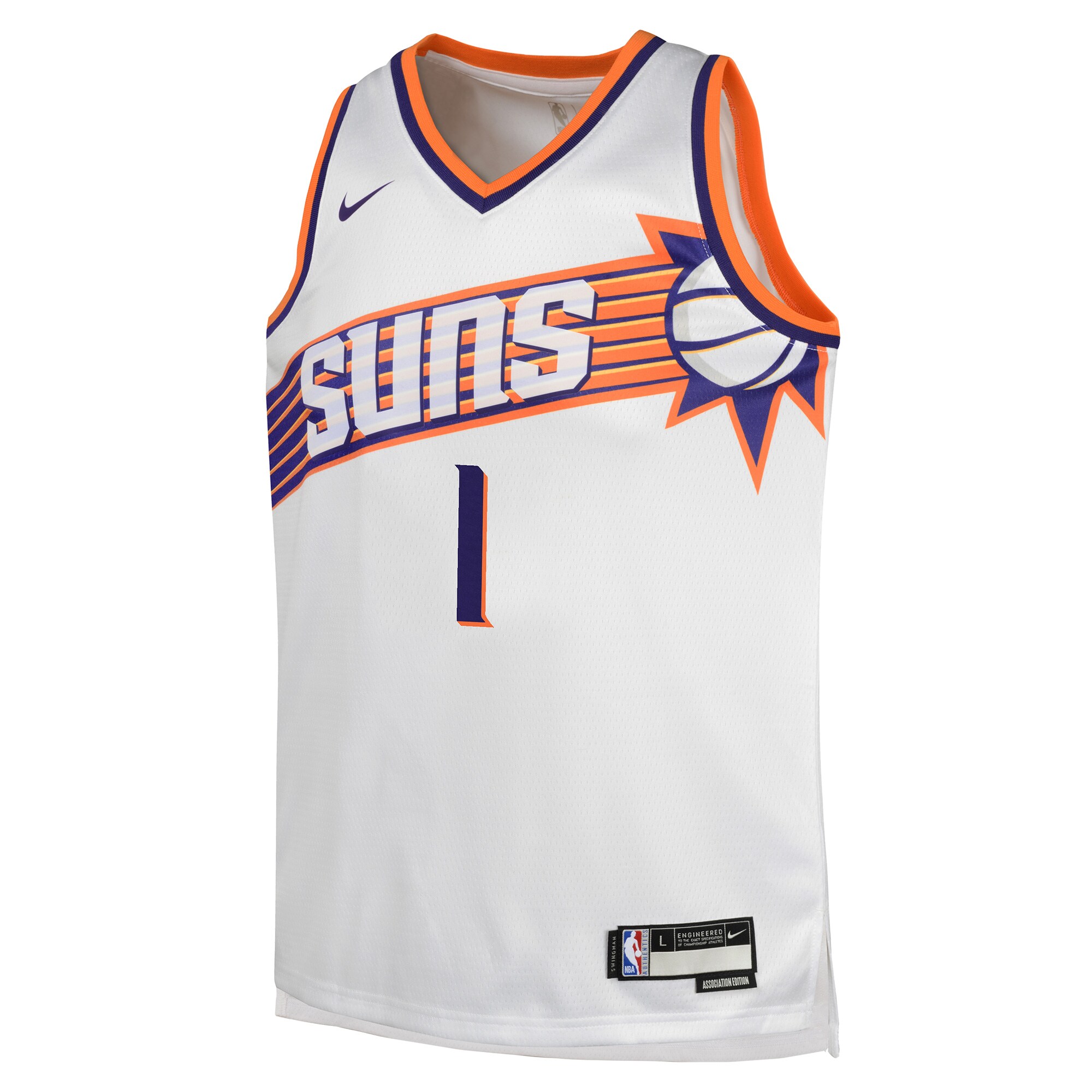 youth phoenix suns devin booker nike white swingman jersey – association edition – Genuine NBA Hats & Jerseys for Fans