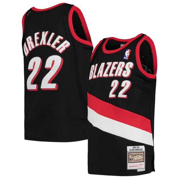 youth portland trail blazers clyde drexler mitchell amp ness black 199192 hardwood classics swingman jersey – Genuine NBA Hats & Jerseys for Fans