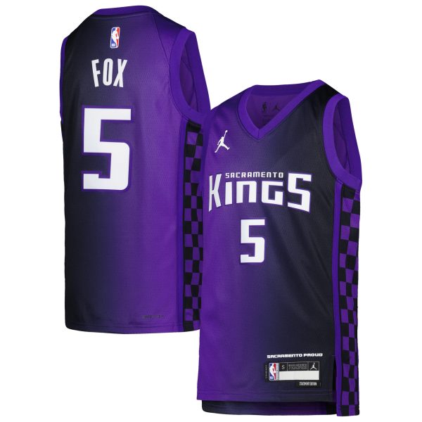 youth sacramento kings de8217aaron fox jordan brand purple swingman jersey – statement edition – Genuine NBA Hats & Jerseys for Fans