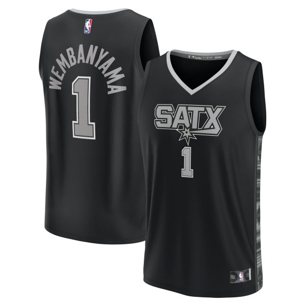 youth san antonio spurs victor wembanyama fanatics black fast break player jersey – statement edition – Genuine NBA Hats & Jerseys for Fans