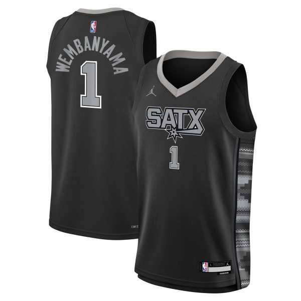 youth san antonio spurs victor wembanyama jordan brand black swingman jersey – statement edition – Genuine NBA Hats & Jerseys for Fans