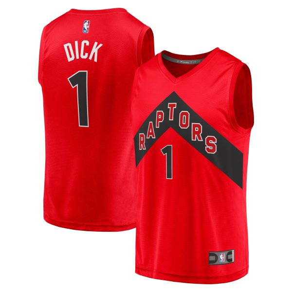 youth toronto raptors gradey dick fanatics red fast break player jersey – icon edition – Genuine NBA Hats & Jerseys for Fans