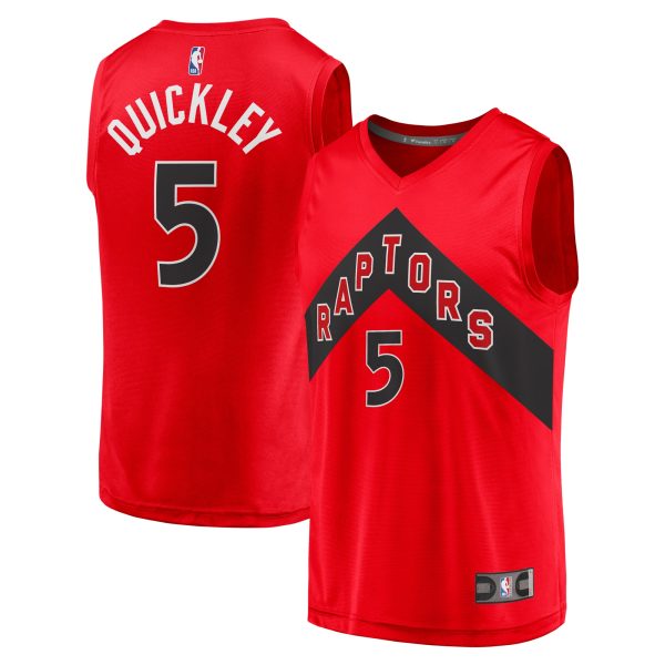 youth toronto raptors immanuel quickley fanatics red fast break player jersey – icon edition – Genuine NBA Hats & Jerseys for Fans