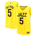 youth utah jazz cody williams fanatics yellow 2024 nba draft fast break player jersey – icon edition – Genuine NBA Hats & Jerseys for Fans