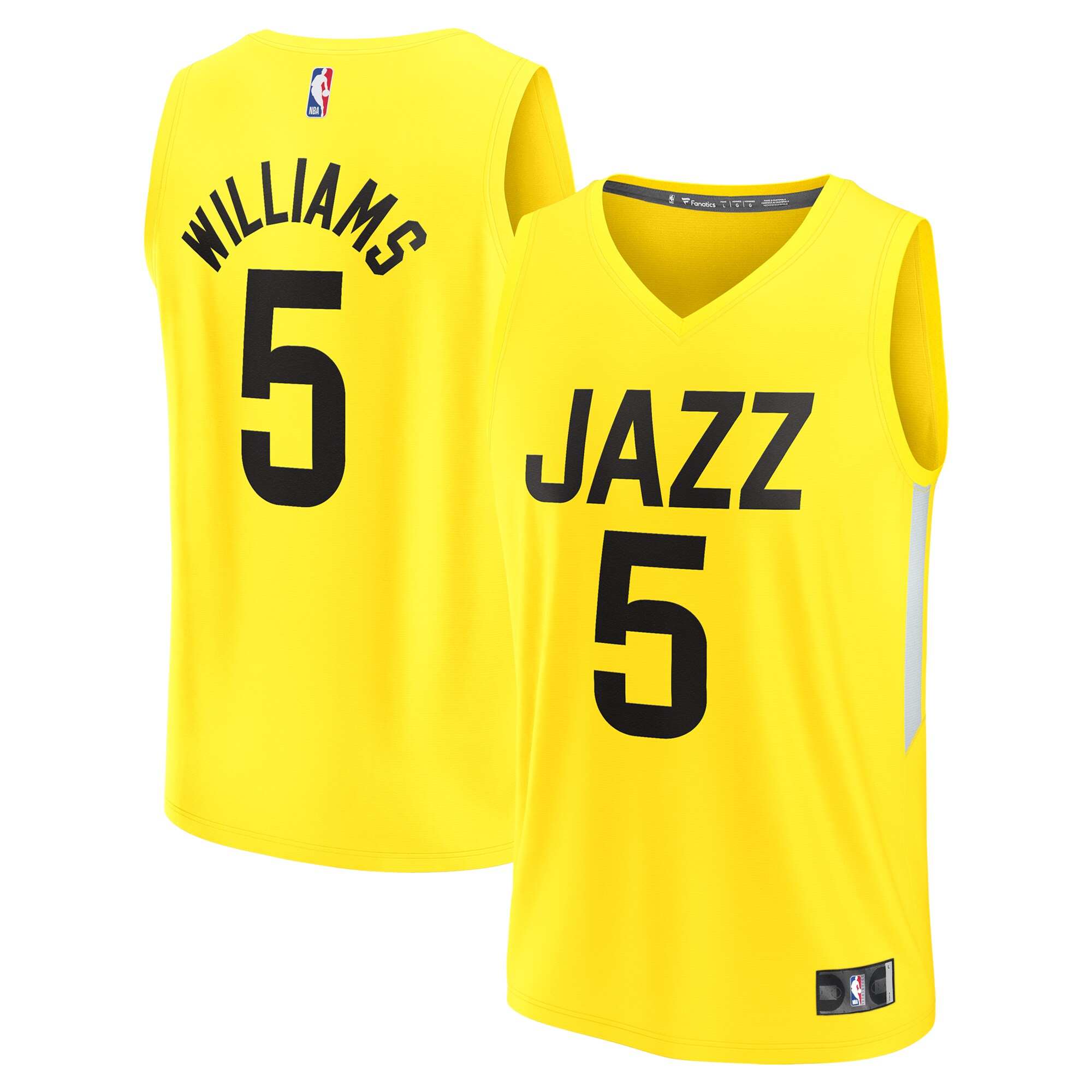 youth utah jazz cody williams fanatics yellow 2024 nba draft fast break player jersey – icon edition – Genuine NBA Hats & Jerseys for Fans