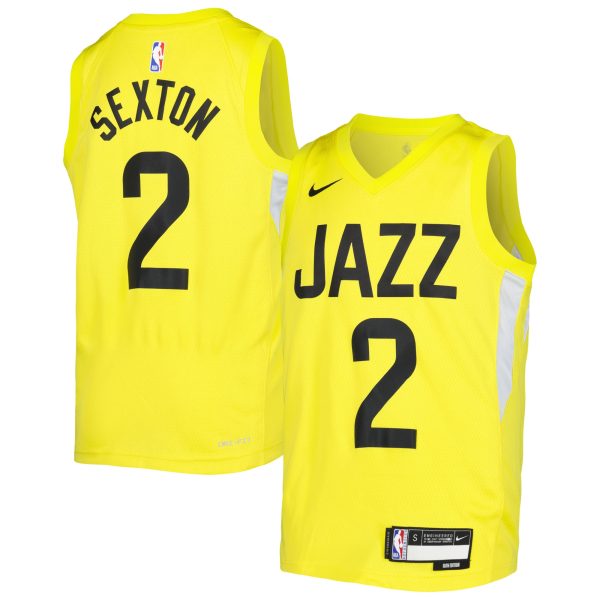 youth utah jazz collin sexton nike yellow swingman jersey – icon edition – Genuine NBA Hats & Jerseys for Fans