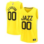 youth utah jazz jordan clarkson fanatics yellow fast break player jersey – icon edition – Genuine NBA Hats & Jerseys for Fans