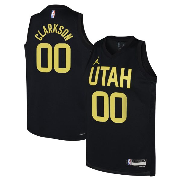 youth utah jazz jordan clarkson jordan brand black swingman jersey – statement edition – Genuine NBA Hats & Jerseys for Fans