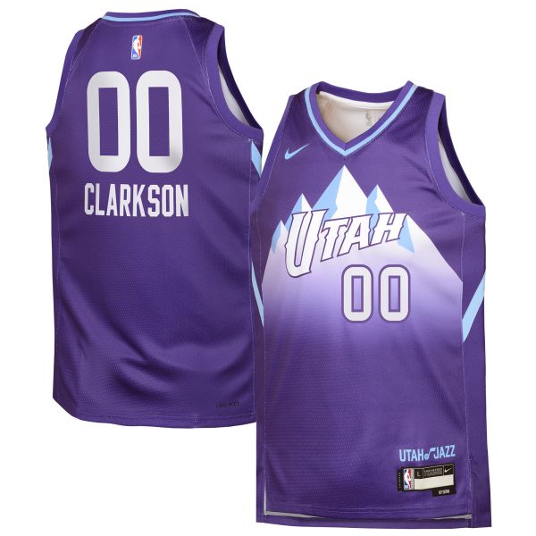 youth utah jazz jordan clarkson nike purple 202425 swingman player jersey – city edition – Genuine NBA Hats & Jerseys for Fans
