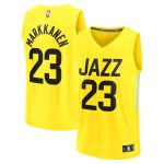 youth utah jazz lauri markkanen fanatics yellow fast break player jersey – icon edition – Genuine NBA Hats & Jerseys for Fans