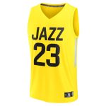 youth utah jazz lauri markkanen fanatics yellow fast break player jersey – icon edition – Genuine NBA Hats & Jerseys for Fans