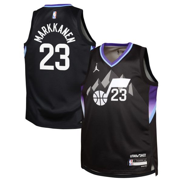 youth utah jazz lauri markkanen jordan brand black swingman jersey – statement edition 201915092 – Genuine NBA Hats & Jerseys for Fans